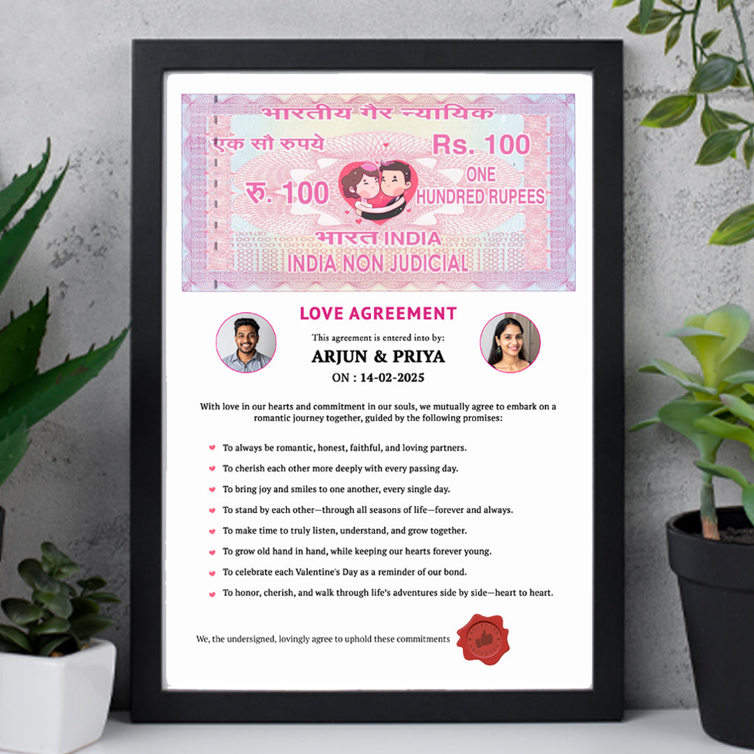 Love agreement Frame (Glass)